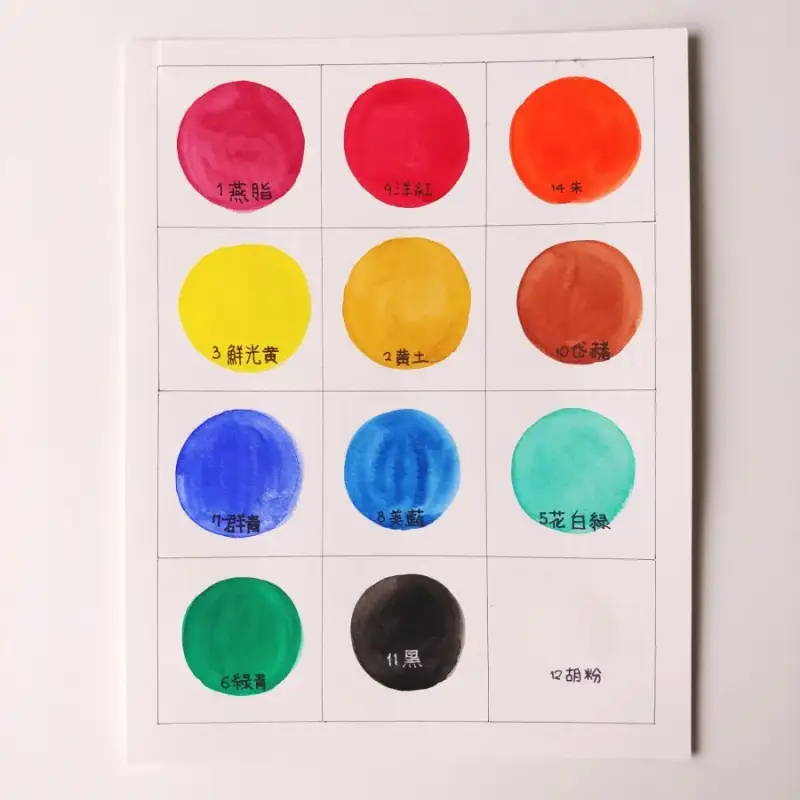 길상안채원형접시고체물감,동양화고체물감