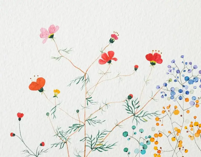 식물,꽃,풀,보태니컬,수채화