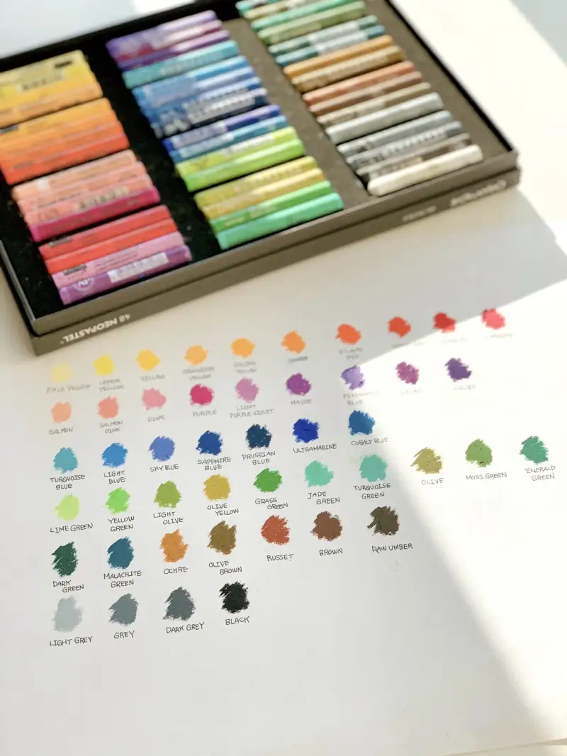 까렌다쉬네오파스텔오일파스텔,까렌다쉬오일파스텔,네오파스텔오일파스텔,오일파스텔색상,컬러차트,색상표,오일파스텔발색