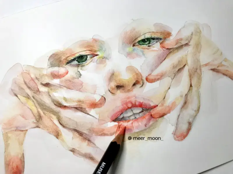 까렌다쉬,까렌다쉬뮤지엄아쿠아렐,까렌다쉬수채색연필,까렌다쉬색연필,수채화,색연필화,인물화