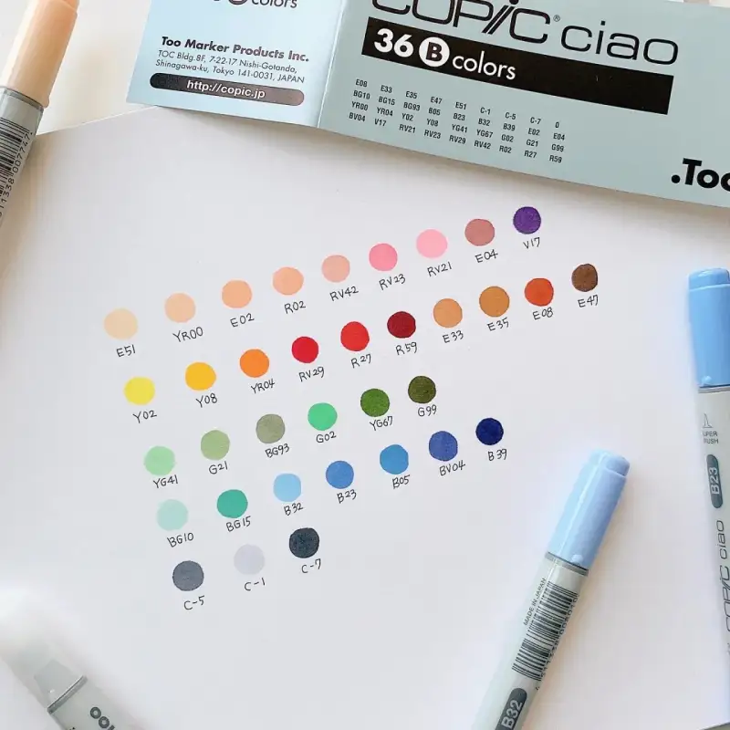 코픽차오트윈마카,코픽트윈마카,코픽마카,마카색상,마카색상표,마카발색,컬러차트