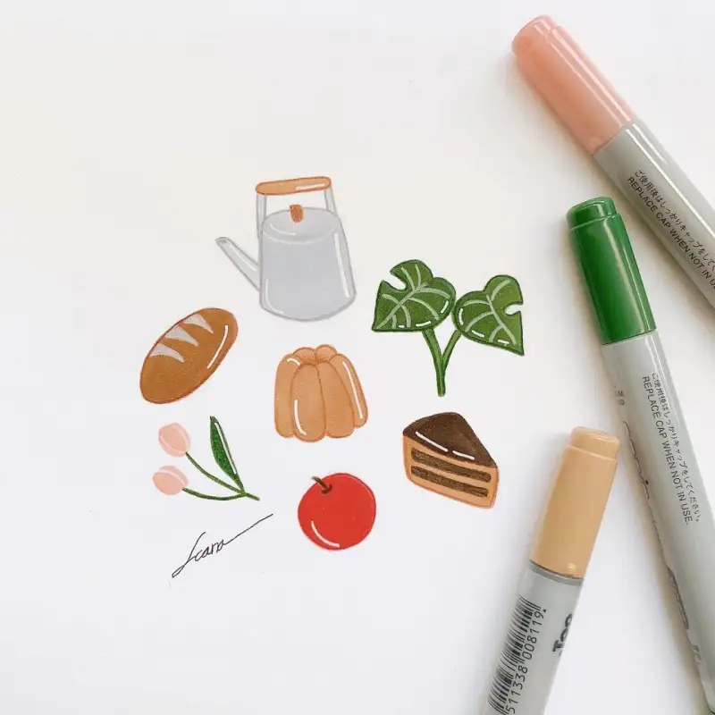 코픽차오트윈마카,코픽트윈마카,코픽마카,코픽마카세트,디저트,일러스트