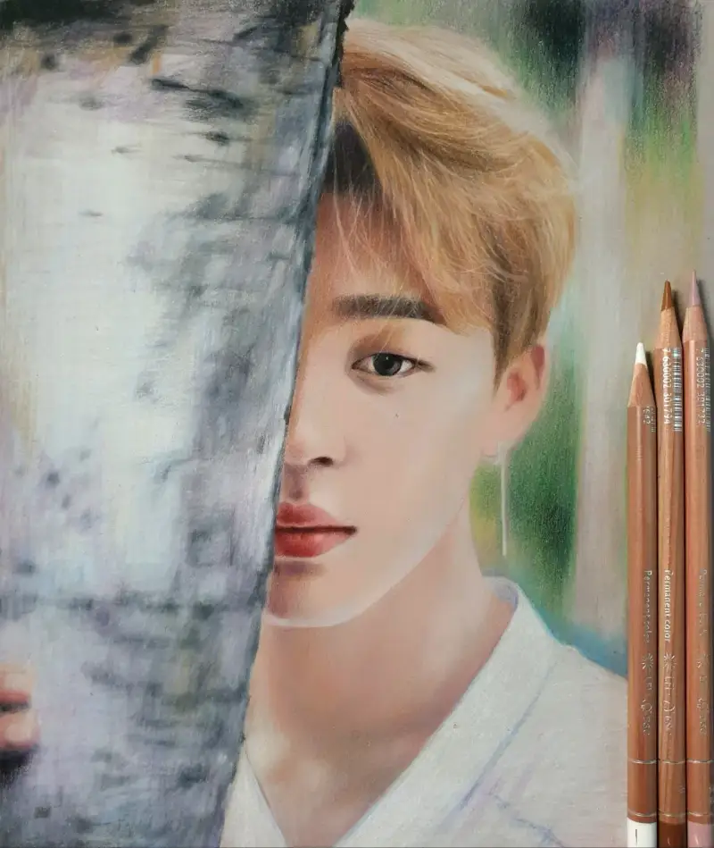 방탄소년단,BTS,지민,인물화,아이돌,연예인,화보