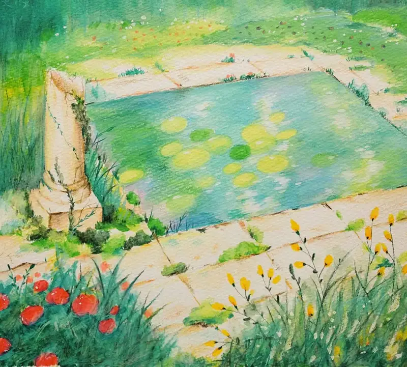 풍경화,식물,연못