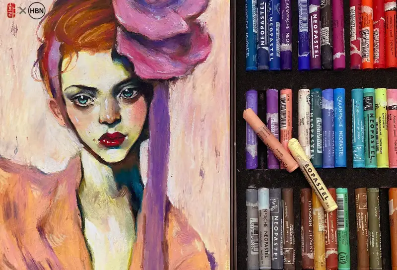 까렌다쉬오일파스텔,오일파스텔,오일파스텔인물화,인물화