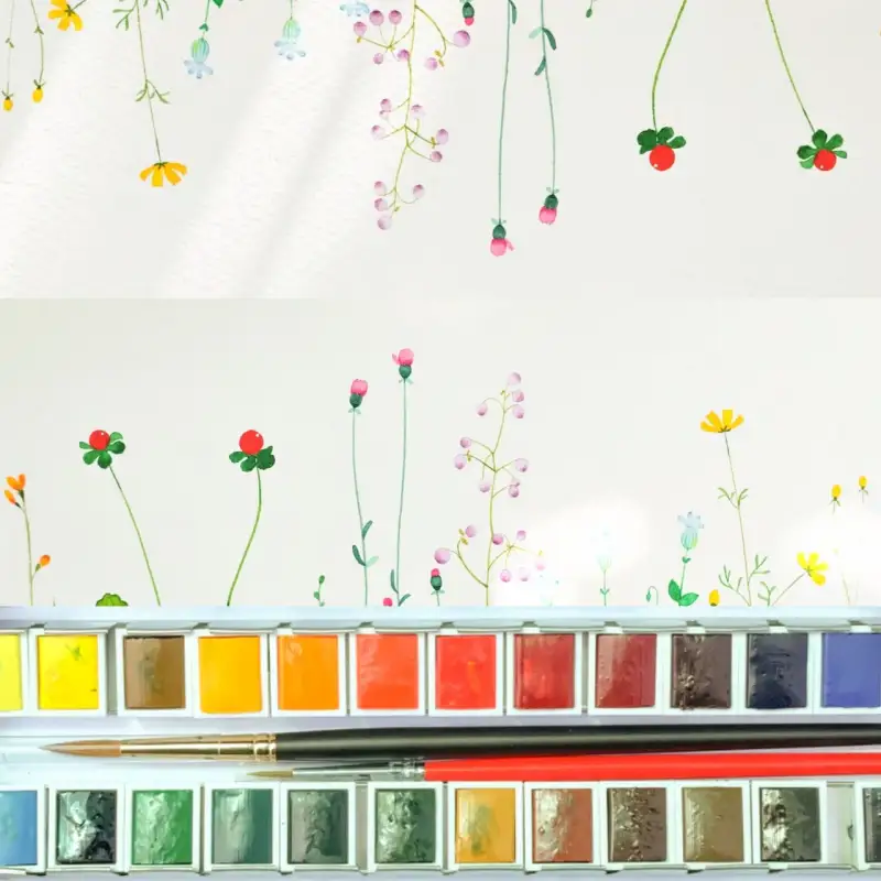 램브란트고체물감,램브란트고체수채화물감,수채화물감,고체수채물감,수채고체물감,식물,꽃,보태니컬