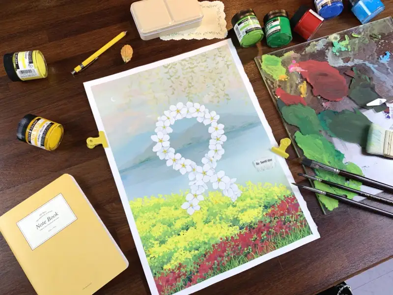 anb717FBS아크릴유화겸용멀티붓,아크릴붓추천,유화붓추천,니카전문가용포스터칼라세트