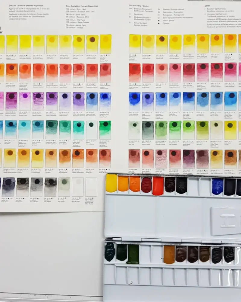 물감색상,색상차트,컬러차트,도트카드,파렛트,수채화파렛트,파레트