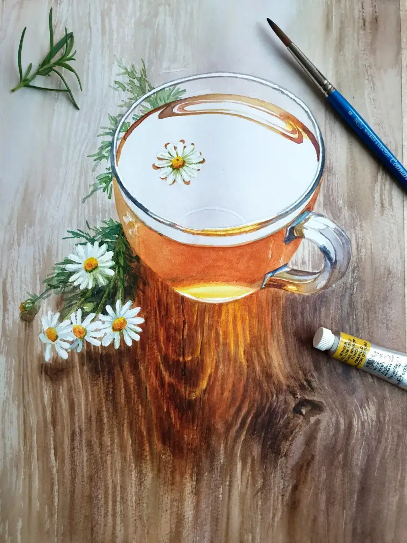 차,꽃차,꽃,컵,나무