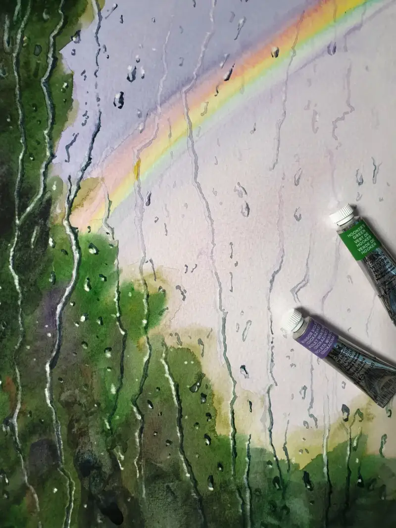 무지개,비,빗물,물방울,풍경