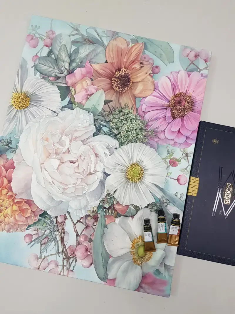 수채화꽃,꽃,식물,보태니컬아트,보태니컬