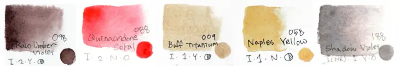 다니엘스미스,다니엘스미스수채화,수채화물감,컬러차트,수채화컬러차트