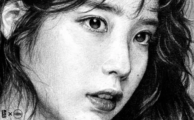 아이유,프리즈마연필,드로잉연필,인물소묘,소묘