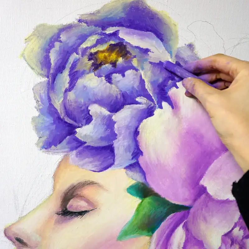 까렌다쉬오일파스텔,오일파스텔,오일파스텔그림,인물화,꽃,꽃그림