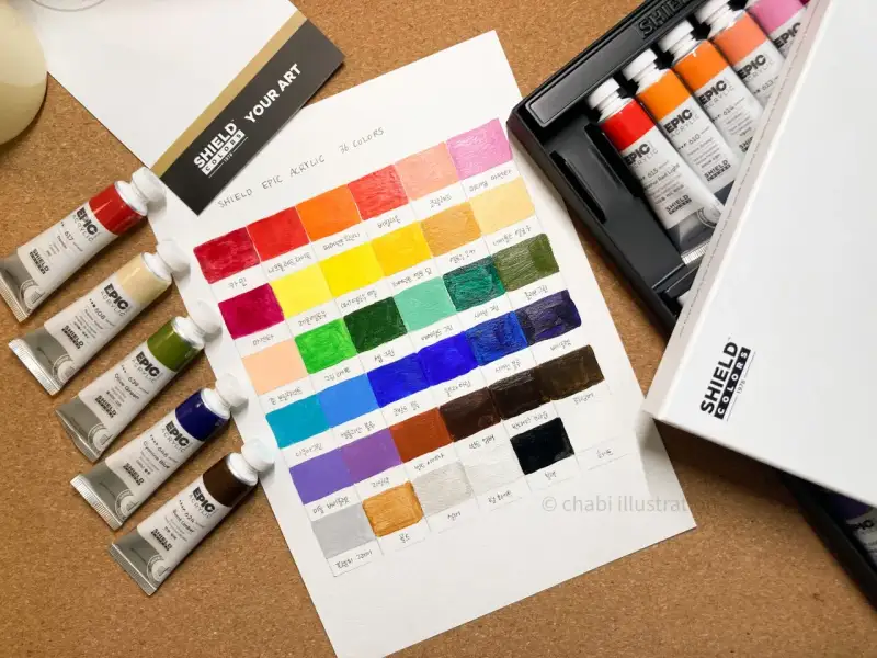 쉴드에픽아크릴물감,전문가용에픽아크릴물감