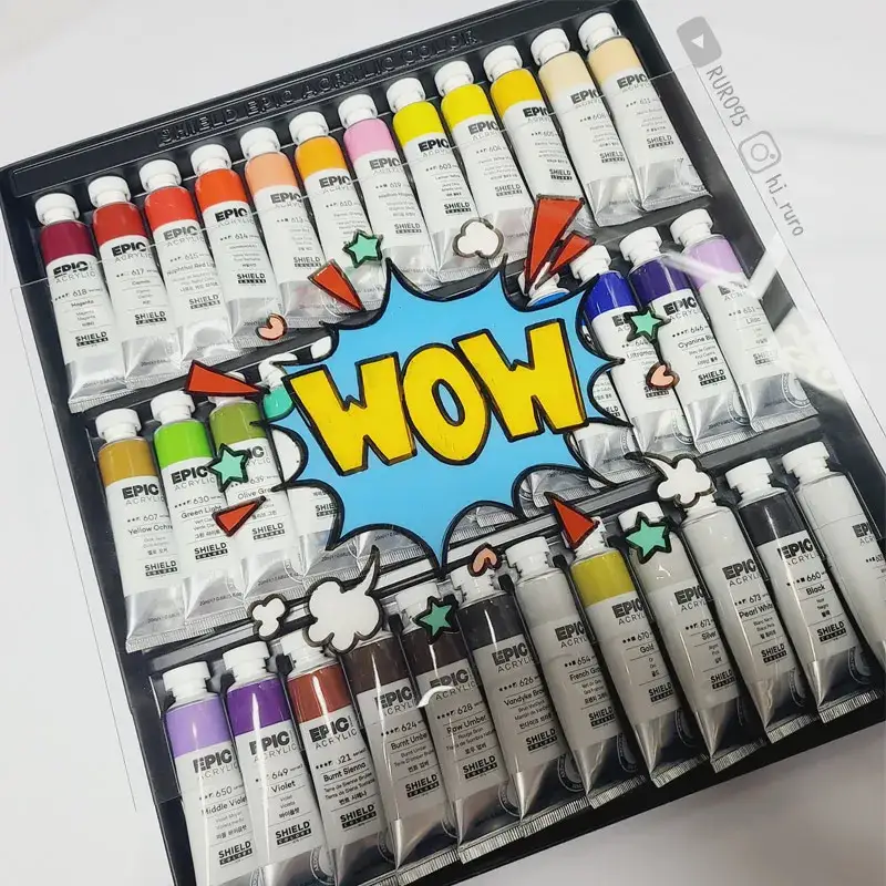 에픽,에픽아크릴물감,쉴드,쉴드아크릴물감,에픽리뷰,아크릴물감리뷰