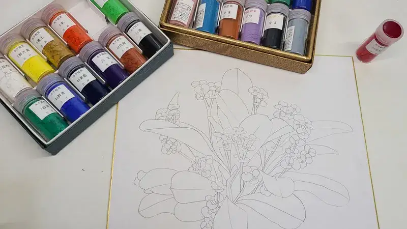 길상분채물감,분채물감