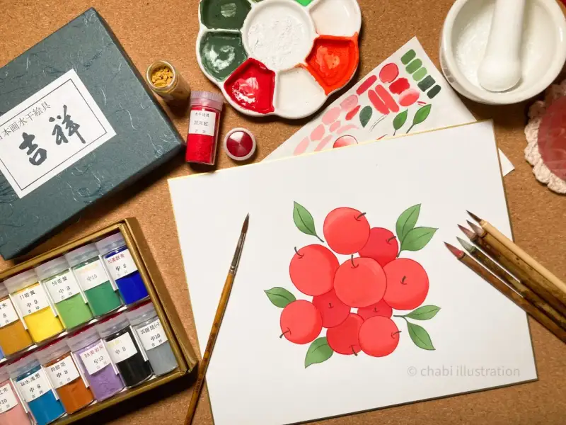 길상분채물감세트,길상두방지(시키시)서화판낱장