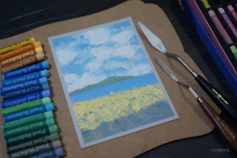 홀베인mx-s페인팅나이프,폴루벤스전문가용오일파스텔,폴루벤스마카롱오일파스텔