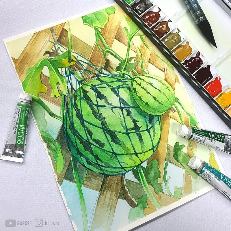 홀베인,HWC,홀베인HWC,수채화물감,수채화그림,수박수채화,홀베인물감,홀베인물감리뷰,수채화물감리뷰