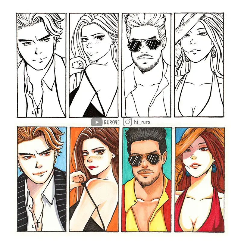 모나미붓펜,사쿠라붓펜,지그붓펜,코픽붓펜,붓펜비교,붓펜리뷰,붓펜일러스트,붓펜그림