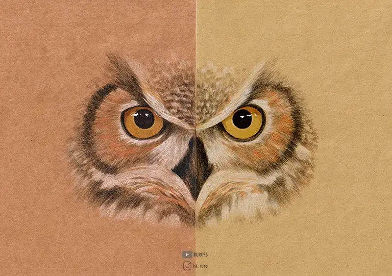 세르지오,하네뮬레,세르지오크라프트,하네뮬레크라프트,크라프트,크라프트지,크라프트스케치북,크라프트그림,부엉이그림,부엉이,크라프트추천