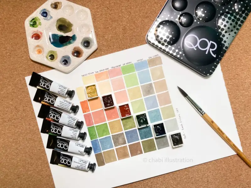 골덴쿠아수채화물감,전문가용수채화물감추천,쿠아수채화물감발색표,쿠아수채화물감조색,earth