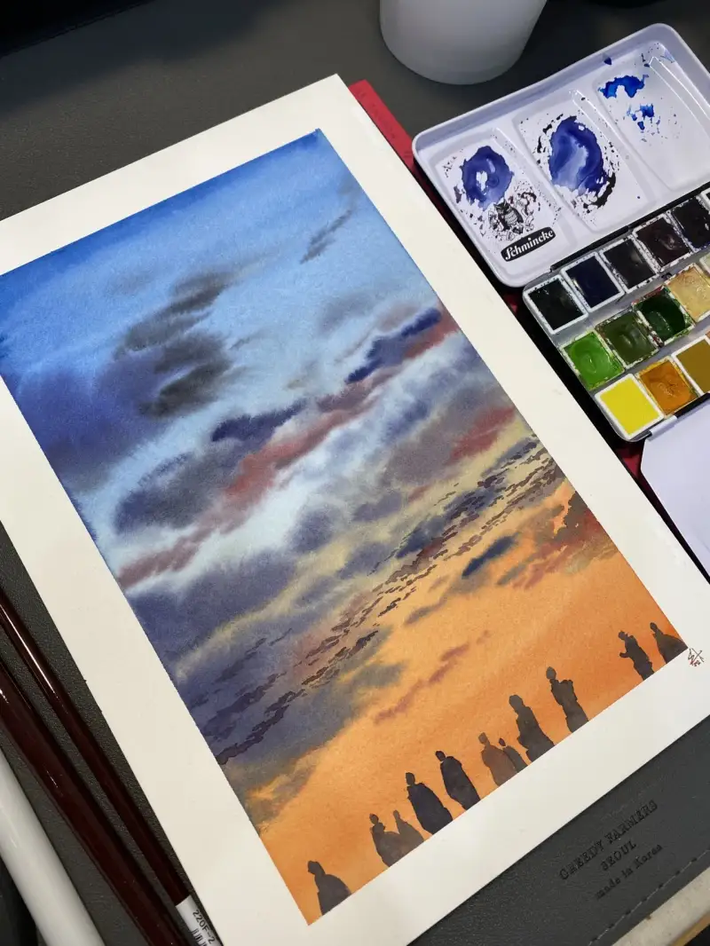 캔손헤리티지수채패드,수채화종이,헤리티지세목,쉬민케호라담고체물감