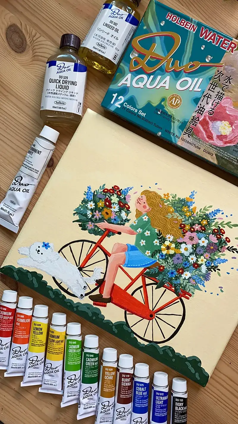 홀베인듀오수용성유화물감세트,홀베인듀오전용린시드오일,홀베인듀오전용퀵드라잉리퀴드오일