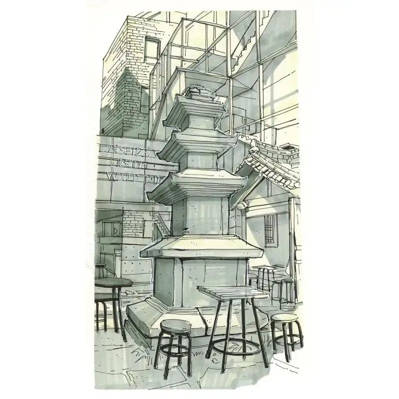 마카드로잉,마카그리기,마카풍경화