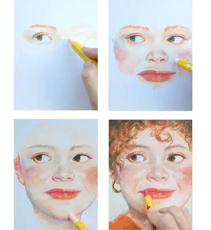 크레파스드로잉,크레파스그림,그레파스인물화