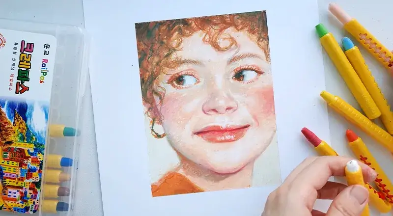 문교레일파스,문교크레파스,크레파스드로잉,크레파스인물화,인물화그리기