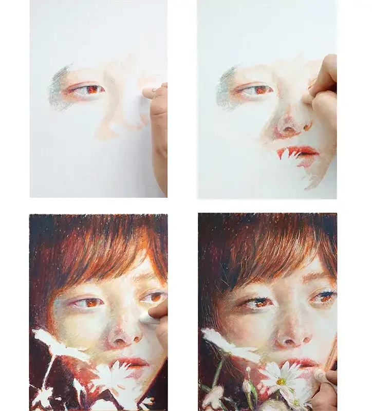 인물화그리기,오일파스텔드오릴,오일팧스텔화,오일파스텔인물화