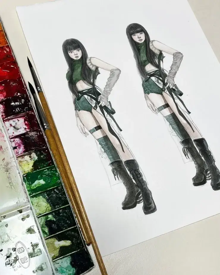 신한수채화물감,신한swc,swc,swc수채화,신한수채화,무난한수채화물감,인물일러스트,인물화,인물수채화