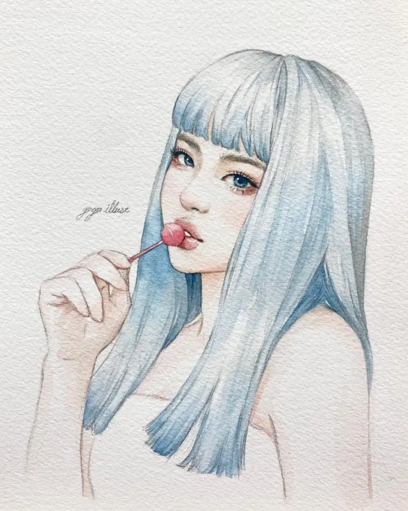 인물일러스트,인물수채화,수채화일러스트,인물화