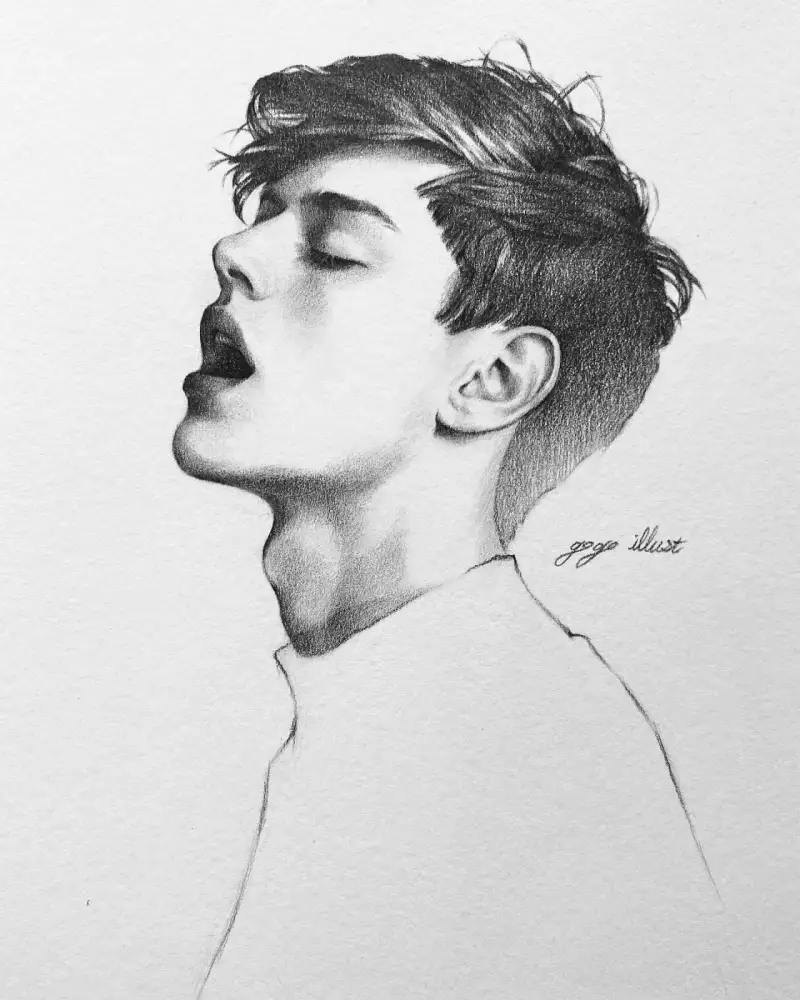 까렌다쉬그라프우드,까렌다쉬연필,연필드로잉,연필인물화,인물드로잉