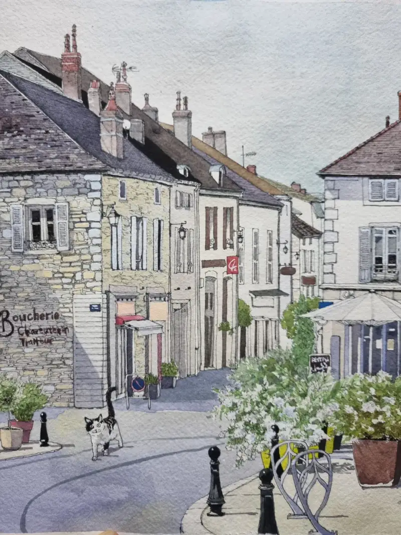 카디페이퍼코튼페이퍼,카디페이퍼종이,카디,수채화일러스트,풍경수채화,카디페이퍼