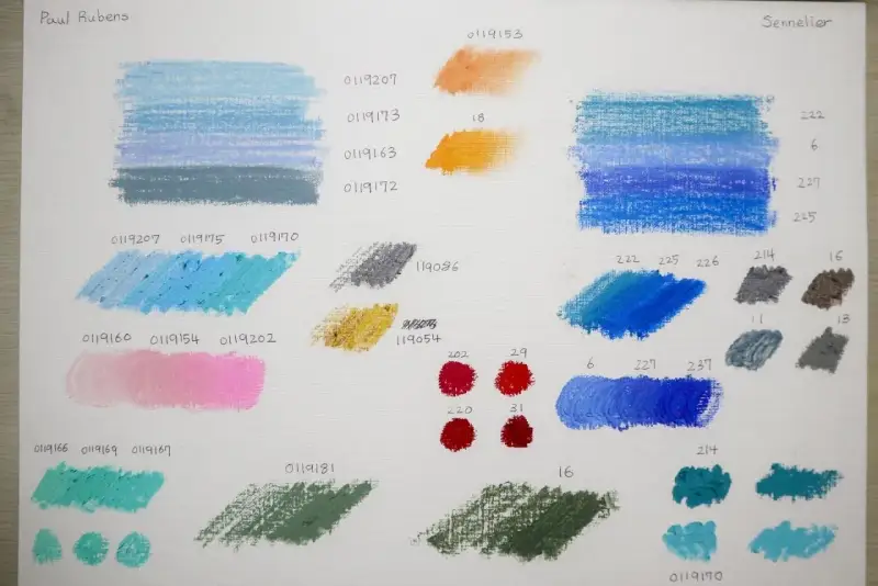 오일파스텔,시넬리에,시넬리에오일파스텔,폴루벤스오일파스텔,발색비교