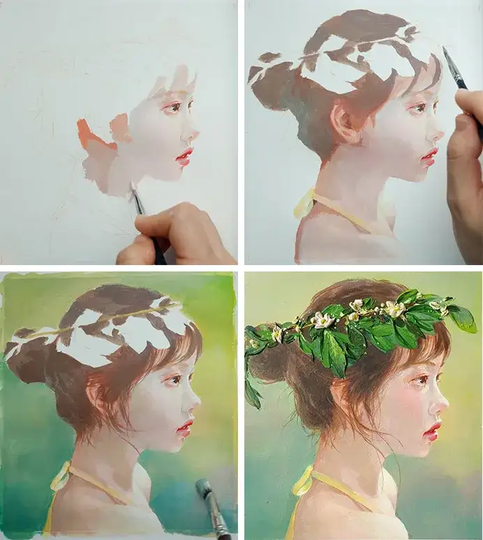 아크릴화,아크릴페인팅,아크릴인물화,인물화그리기,인물수채화