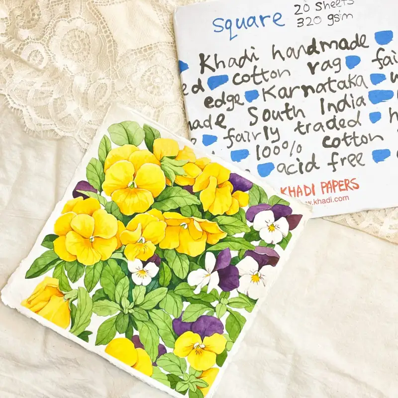 카디페이퍼스케치북,카디페이퍼코튼페이퍼,카디페이퍼황목,수채화일러스트,꽃일러스트