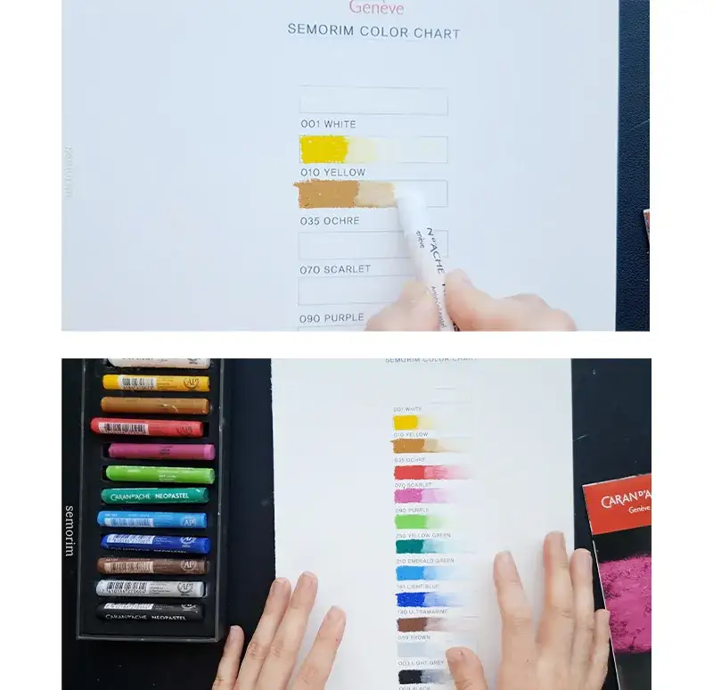 까렌다쉬네오파스텔,까렌다쉬발색표