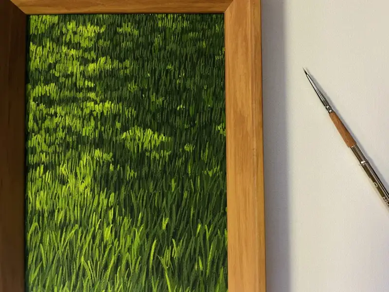아크릴드로잉,아크릴페인팅,잔디그리기,풀그리기,아크릴캔버스