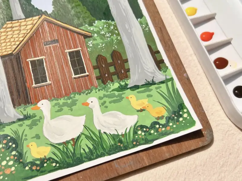 과슈일러스트,수채화과슈일러스트,수채화일러스트