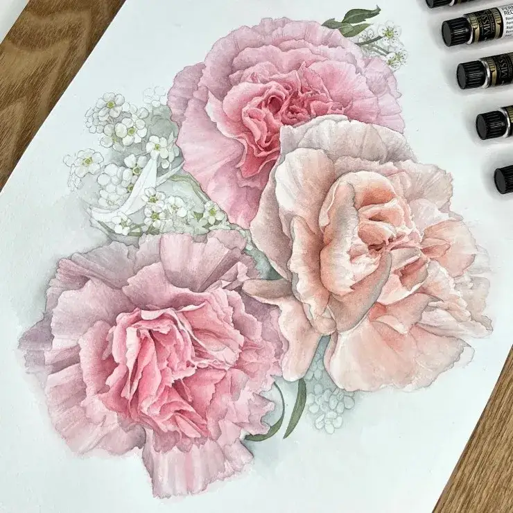 꽃일러스트,카네이션일러스트,카네이션그리기,카네이션그림