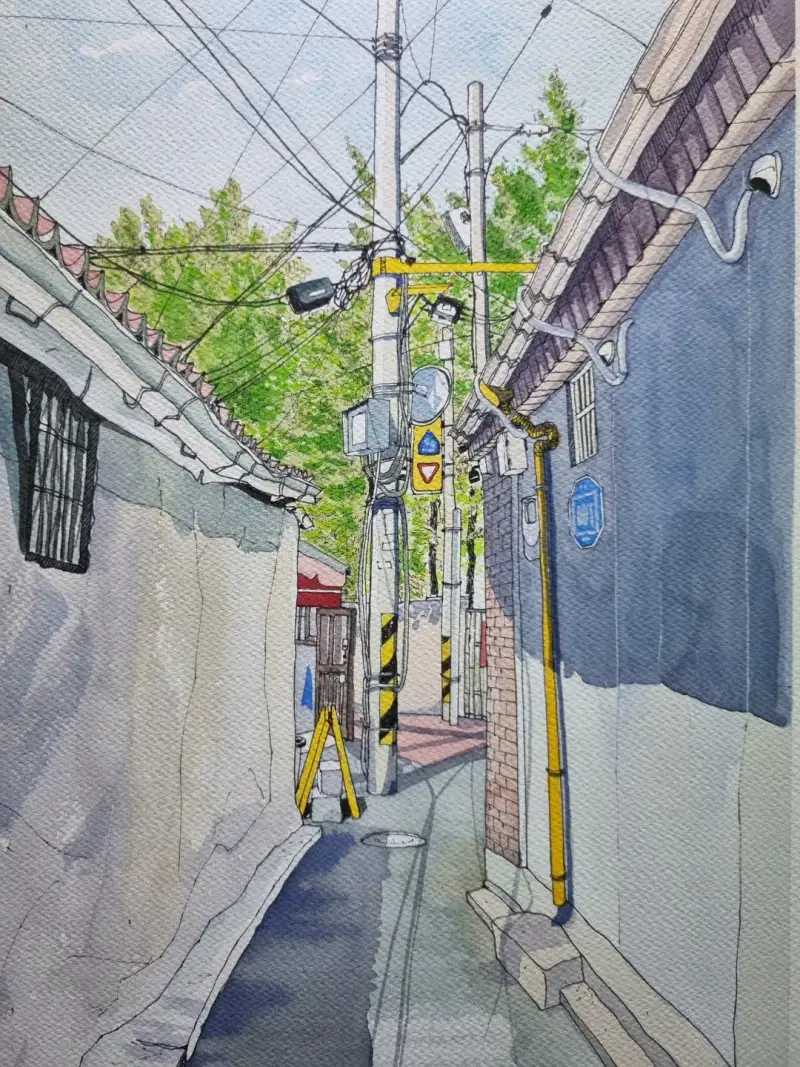 미젤로티타늄클래스,미젤로티타늄클래스수채화과슈,미젤로수채화과슈,미젤로수채화물감,미젤로불투명수채화,풍경수채화,풍경일러스트