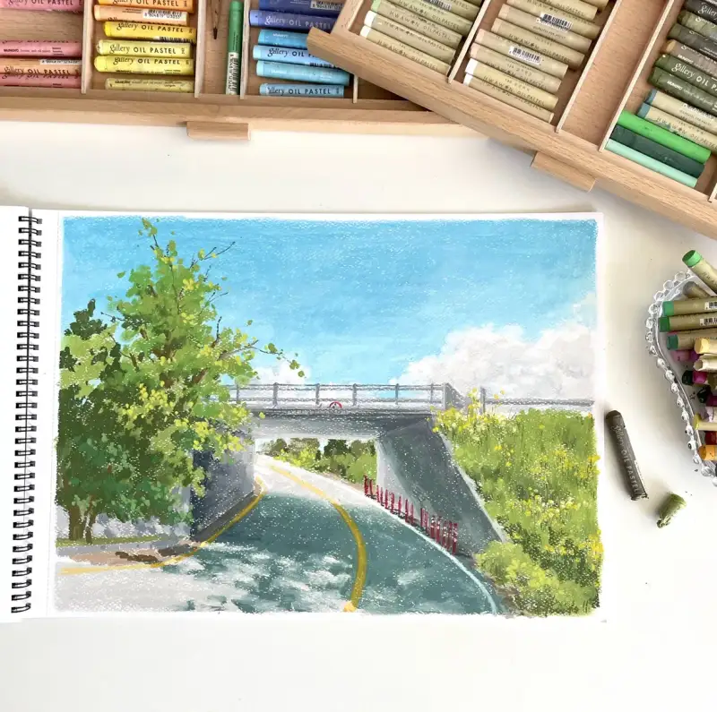 문교소프트오일파스텔,문교소프트파스텔,문교오일파스텔,화원오일파스텔,풍경화그리기,오일파스텔화