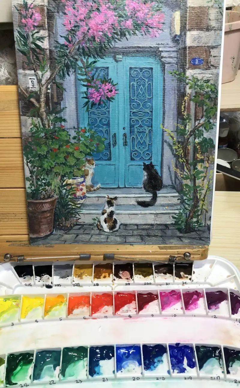 미젤로티타늄클래스수채화과슈,미젤로수채화과슈,미젤로과슈물감,풍경수채화