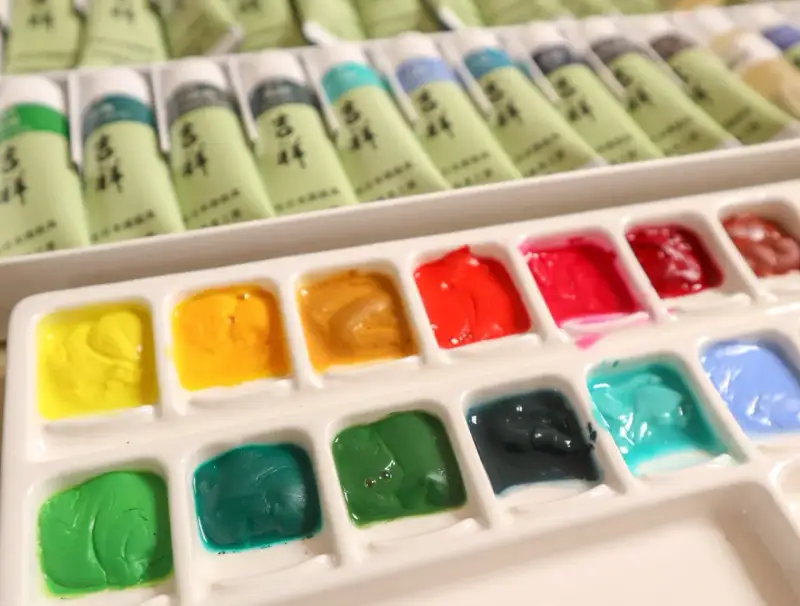 물감짜기,도자기파레트,사기파레트,길상