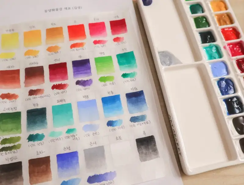 길상동양화물감,길상컬러차트,컬러차트,길상24색