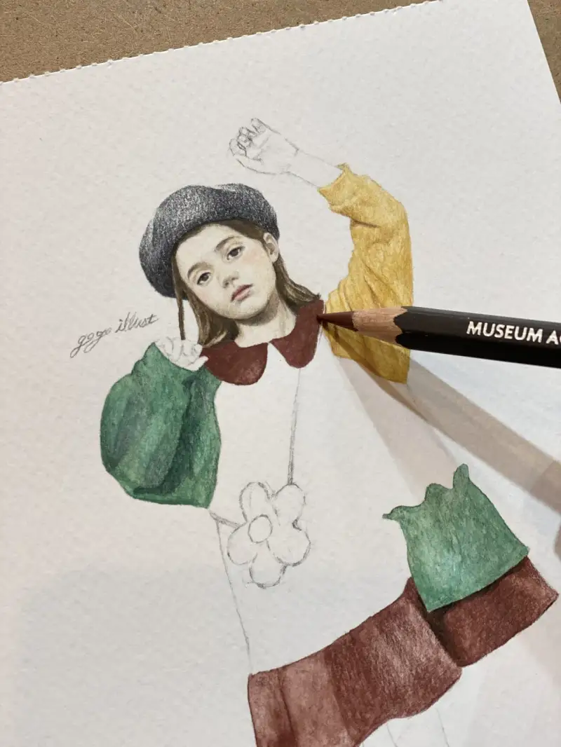 색연필일러스트,색연필인물화